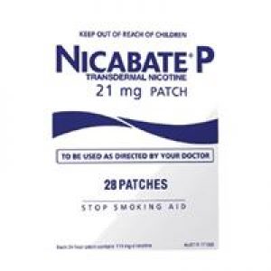 Nicabate P Patch Quit Smoking 21mg 28 Patches