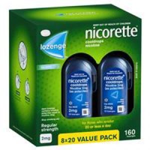 Nicorette Quit Smoking Cooldrops Lozenges Regular Strength Icy Mint 2mg 160 Pieces