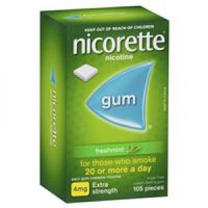 Nicorette Quit Smoking Extra Strength Freshmint Chewing Gum 4mg 105 Pieces