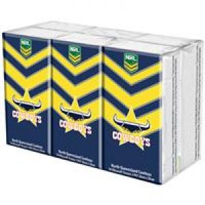 NRL Pocket Tissues North Queensland Cowboys 6 Pack