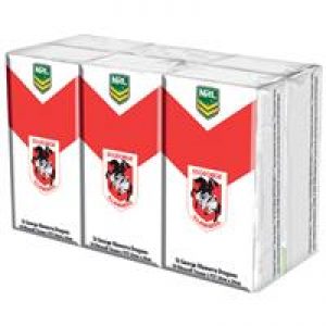 NRL Pocket Tissues St George Illawarra Dragons 6 Pack