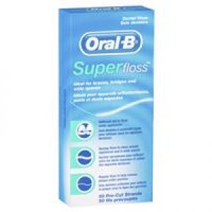 Oral B Superfloss Dental Floss Pre-Cut Strands 50 pack