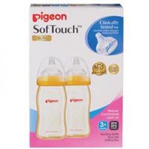 Pigeon SofTouch Peristaltic Plus PPSU Bottle 240ml Twin Pack