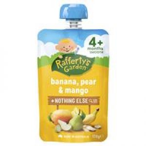 Raffertys Garden 4 Months Banana Pear & Mango 120g