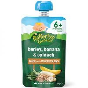 Raffertys Garden 6+ Months Barley Banana & Spinach 120g