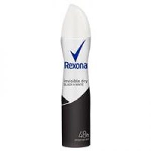 REXONA Women Antiperspirant Aerosol Deodorant Invisible Dry Black+White 150ml