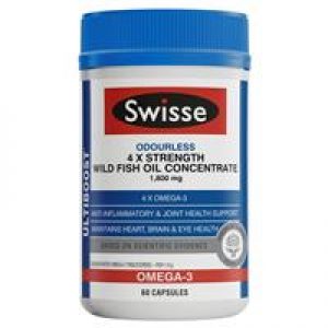 Swisse Ultiboost 4 x Strength Wild Fish Oil Concentrate 60 Capsules