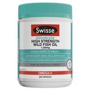 Swisse Ultiboost Odourless High Strength Wild Fish Oil 1500mg 200 Capsules