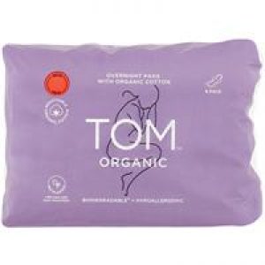 TOM Organic Overnight Pads 8 Pack