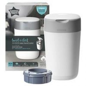 Tommee Tippee Twist & Click Advanced Nappy Disposal System Cotton White Online Only