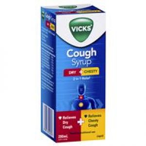 Vicks Cough Syrup Dry + Chesty 200ml