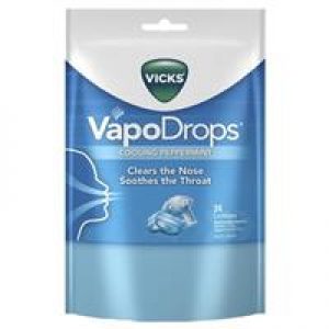 Vicks Vapodrops Blue Cooling Peppermint Lozenges 24