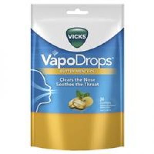 Vicks VapoDrops Butter Menthol Lozenges 24 Pack