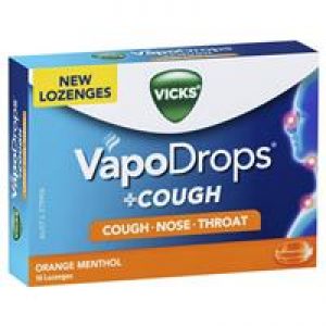 Vicks VapoDrops + Cough Orange Menthol 16 Lozenges