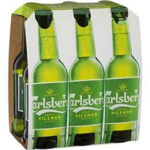 Carlsberg Green Lager Bottles 6x330ml pack