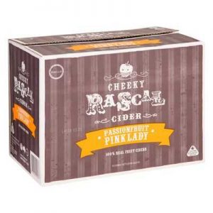 Cheeky Rascal Passionfruit & Pink Lady Cider Bottles 15x500ml case