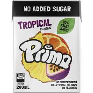 Prima No Added Sugar Drink Tropical  6 x200ml