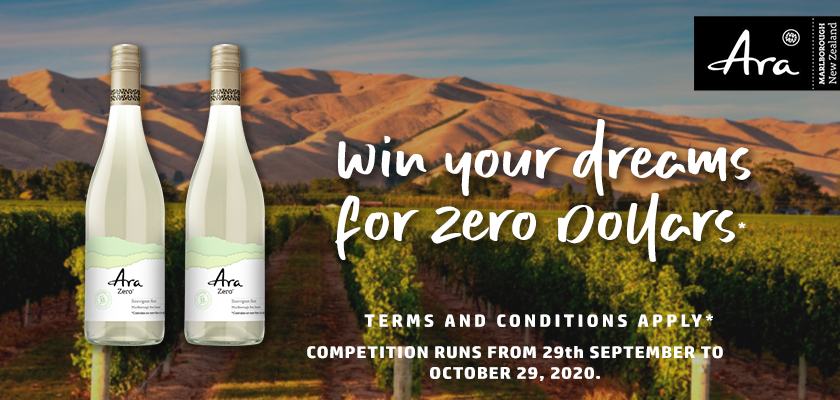 Ara Wines Zero Dollars_Competition Banner