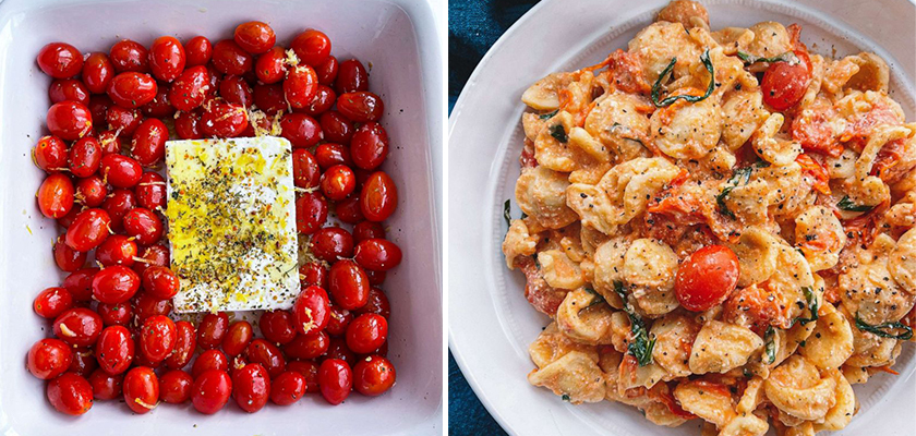 Yummy Baked Feta Cheese And Tomato Pasta Recipe