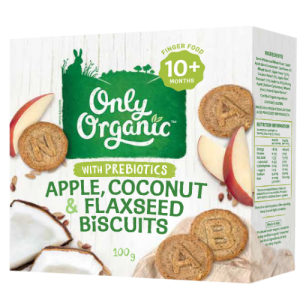 Only Organic - Apple Coconut Flax Biscuits 100 grams