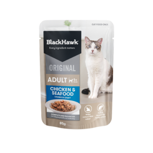 Black Hawk Original Cat Food Chicken Seafood in Gravy 85g