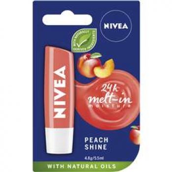 Nivea Moisturising Peach Lip Balm  4.8g