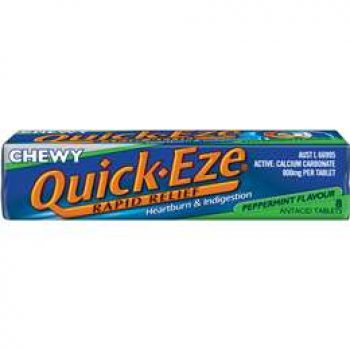 Quick-eze Antacids Peppermint Chewy 8 pack