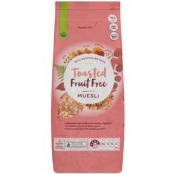 Woolworths Fruit Free Toasted Muesli  750g