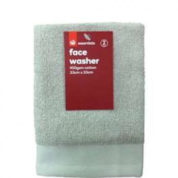 Essentials Face Washer 450gsm Cw1  2 pack