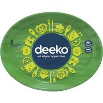 Deeko Entertainer Serving Plastic Steak Plate Oval 8 pack