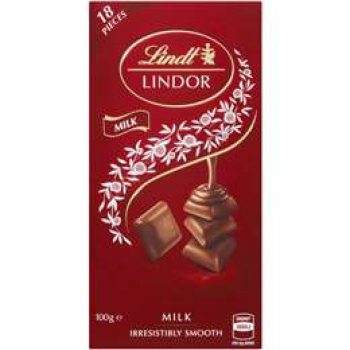 Lindt Lindor Chocolate Block Milk 100g block