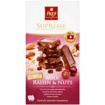 Frey Supreme Milk Raisin & Nut Chocolate 180g
