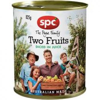 Spc Two Fruits Diced Natural Juice 825g