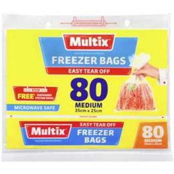 Multix Easy Tear Off Freezer Bags Medium 80 pack