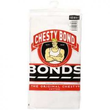 Bonds Singlet Mens Chesty White Size 16 1pk