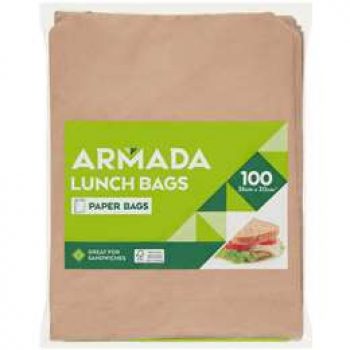 Armada Brown Paper Lunch Bags 100 pack Black Box Product Reviews