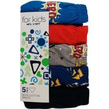For Kids Boys Briefs Size 3-4 5 pack