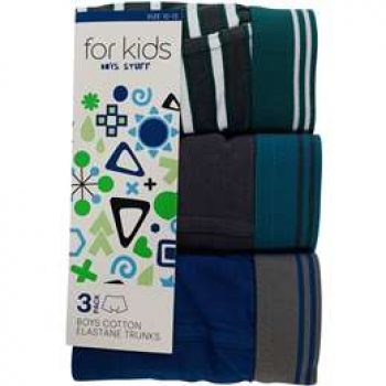 For Kids Boys Cotton Trunk Size 10-12 3 pack