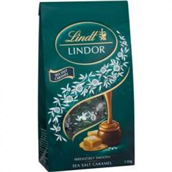 Lindt Lindor Chocolate Balls Sea Salt Caramel 130g bag