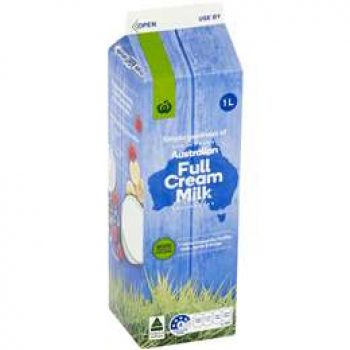 Woolworths Full Cream Milk 1l