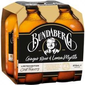Bundaberg Ginger Beer & Lemon Myrtle  375ml x4 pack