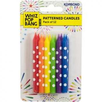 Korbond Patterned Candles  12 pack
