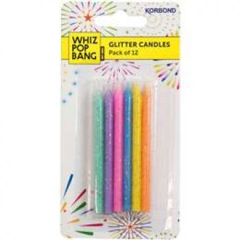 Korbond Dipped Glitter Candles  12 pack