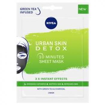 Nivea Moisturising 10min Sheet Face Mask Green Tea & Charcoal 1ea