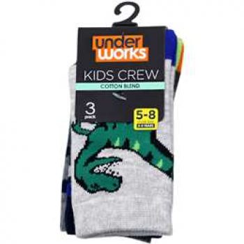 Underworks Boys Fashion Crew Assorted  3 pack