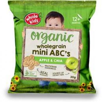 Whole Kids Organic Mini Abc’s Biscuits Apple & Chia 30g