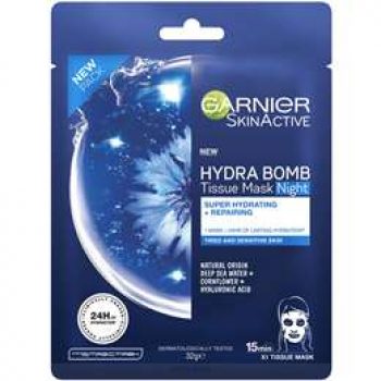 Garnier Skinactive Hydra Bomb Tissue Face Night Mask each