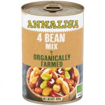 Annalisa Organically Farmed 4 Bean Mix  400g