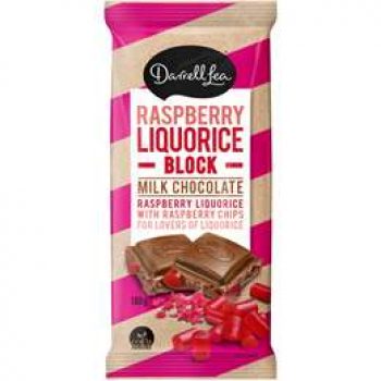 Darrell Lea Raspberry Liquorice Block Milk Chocolate Block 180g