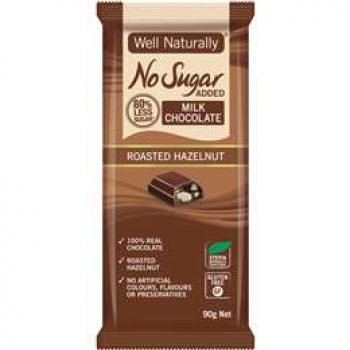 Well Naturally No Sugar Added Chocolate Hazelnut 90g